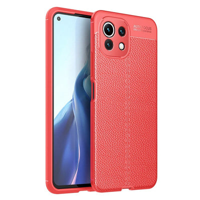 Se Xiaomi Mi 11 Lite - Gummi cover - Læder Design - Rød ❤ Kæmpe udvalg i Capida ❤ Hurtig levering: 1 - 2 Hverdage samt billig fragt - Varenummer: CPD-V33101910054B og barcode / Ean: 101910054B på lager - Udsalg på Mobil tilbehør Spar op til 63% - Over 434 design mærker på udsalg
