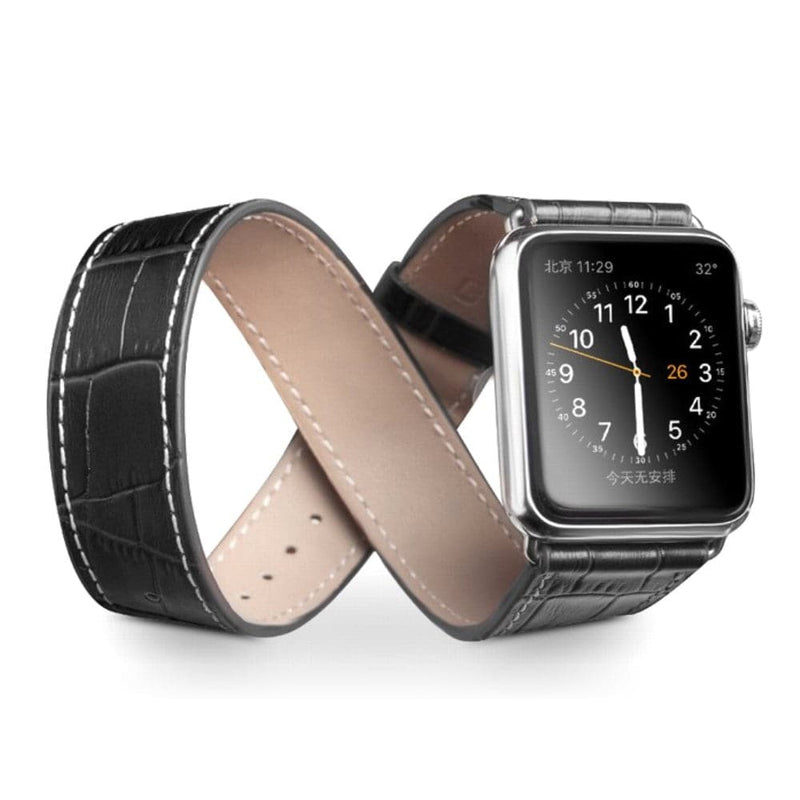 Se QIALINO - Apple Watch 45/44/42mm Series 8/7/6/5/4/3/2/1/SE / Watch Ultra 49mm - Ægte læder rem - Sort ❤ Kæmpe udvalg i QIALINO ❤ Hurtig levering: 1 - 2 Hverdage samt billig fragt - Varenummer: CPD-QLW42S002002 og barcode / Ean: w42s002002 på lager - Udsalg på Mobil tilbehør Spar op til 56% - Over 785 kendte brands på udsalg