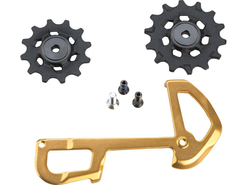 Se Sram XX1 Eagle pulleyhjul & inderplade - 12 gear - 12 & 14 tænder - Guld ❤ Kæmpe udvalg i Sram ❤ Hurtig levering: 1 - 2 Hverdage samt billig fragt - Varenummer: CKP-710845785382 og barcode / Ean: &