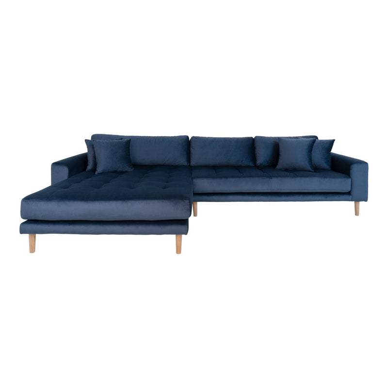 Se Lido Lounge Sofa - Lounge Sofa, Venstrevendt I Mørkeblå Velour Med Fire Puder Og Natur Træben, Hn1005 ❤ Stort online udvalg i HouseNordic ❤ Hurtig levering: 1 - 2 Hverdage samt billig fragt ❤ Varenummer: BBM-45560855757077 og barcode / Ean: &