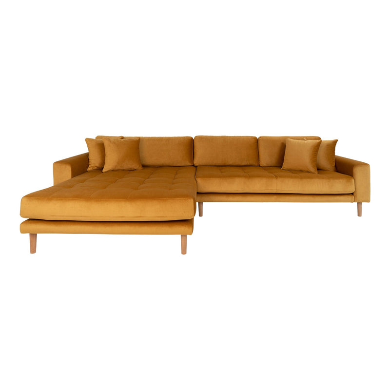 Se Lido Lounge Sofa - Lounge Sofa, Venstrevendt I Sennepsgul Velour Med Fire Puder Og Natur Træben, Hn1004 ❤ Stort online udvalg i HouseNordic ❤ Hurtig levering: 1 - 2 Hverdage samt billig fragt ❤ Varenummer: BBM-45560857461013 og barcode / Ean: &