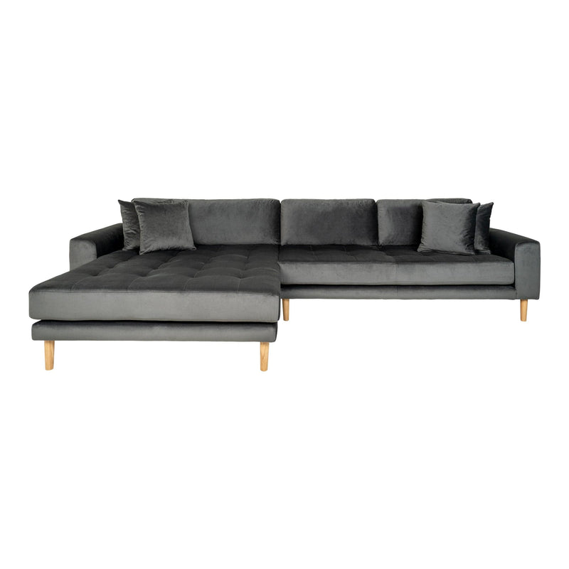 Se Lido Lounge Sofa - Lounge Sofa, Venstrevendt I Mørkegrå Velour Med Fire Puder Og Natur Træben, Hn1013 ❤ Stort online udvalg i HouseNordic ❤ Hurtig levering: 1 - 2 Hverdage samt billig fragt ❤ Varenummer: BBM-45560856576277 og barcode / Ean: &