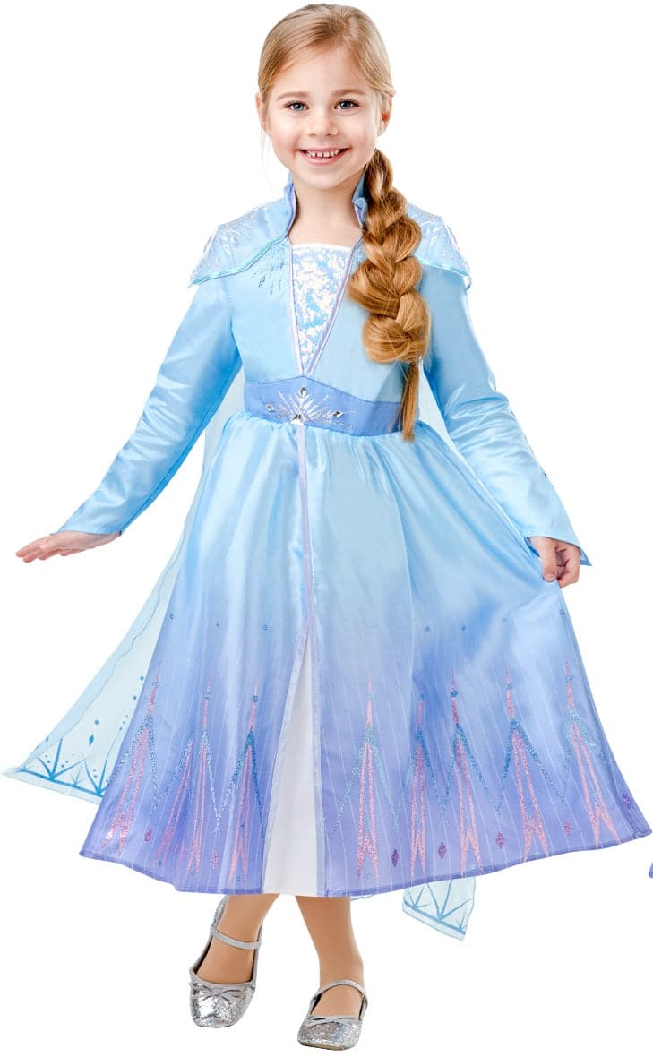 Se Disney Frost 2 ELSA Deluxe Kjole Udklædningstøj (3-9 år)(Str. 128/L) ✔ Kæmpe udvalg i  Rubie&