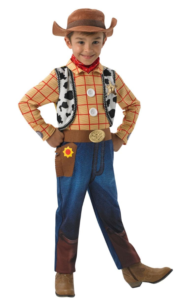 Se Disney Toy Story Woody Deluxe Kostume (Str. 116/M) ✔ Kæmpe udvalg i Rubie&