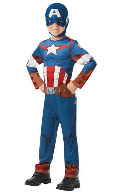 Se Captain America Classic Kostume Udklædningstøj (3-9 år)(Str. 104/S) ✔ Kæmpe udvalg i  Rubie's ✔ Hurtig levering: 1 - 2 Hverdage samt billig fragt - Varenummer: MMA-2036408321 og barcode / Ean: '883028284023 på lager - Udsalg på Udklædningstøj Spar op til 57% - Over 1147 kendte brands på udsalg