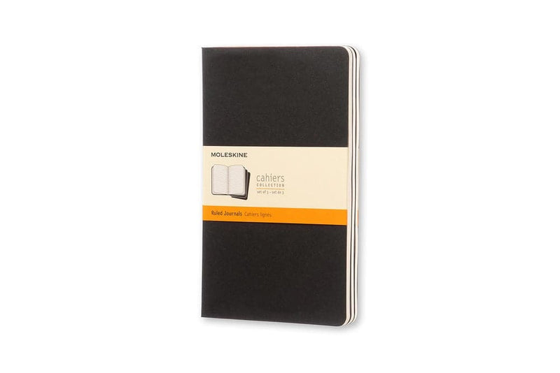 Se Notesbog Moleskine l cahiers sort 3 stk m/80 linjerede ark online her - Ean: 9788883704956