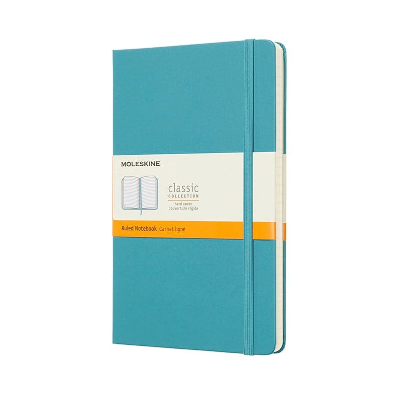 Se Notesbog Moleskine large lysblå m/240 linjerede ark hard online her - Ean: 8058341715345