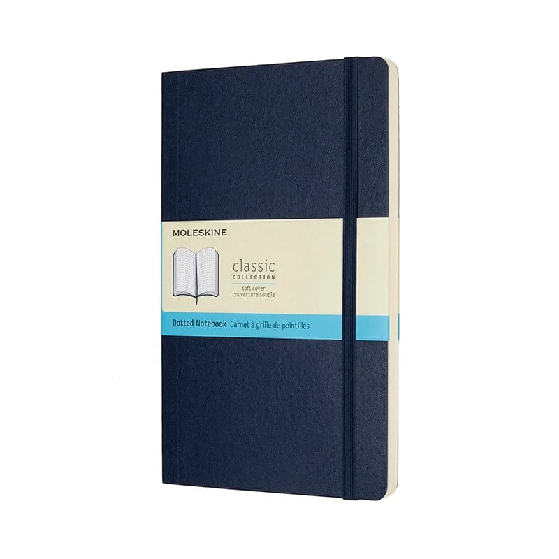 Se Notesbog Moleskine large blå m/192 prikket ark soft cover online her - Ean: 8055002854764