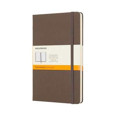 Se Notesbog Moleskine large brun m/240 linjerede ark hard cover online her - Ean: 8058341715352