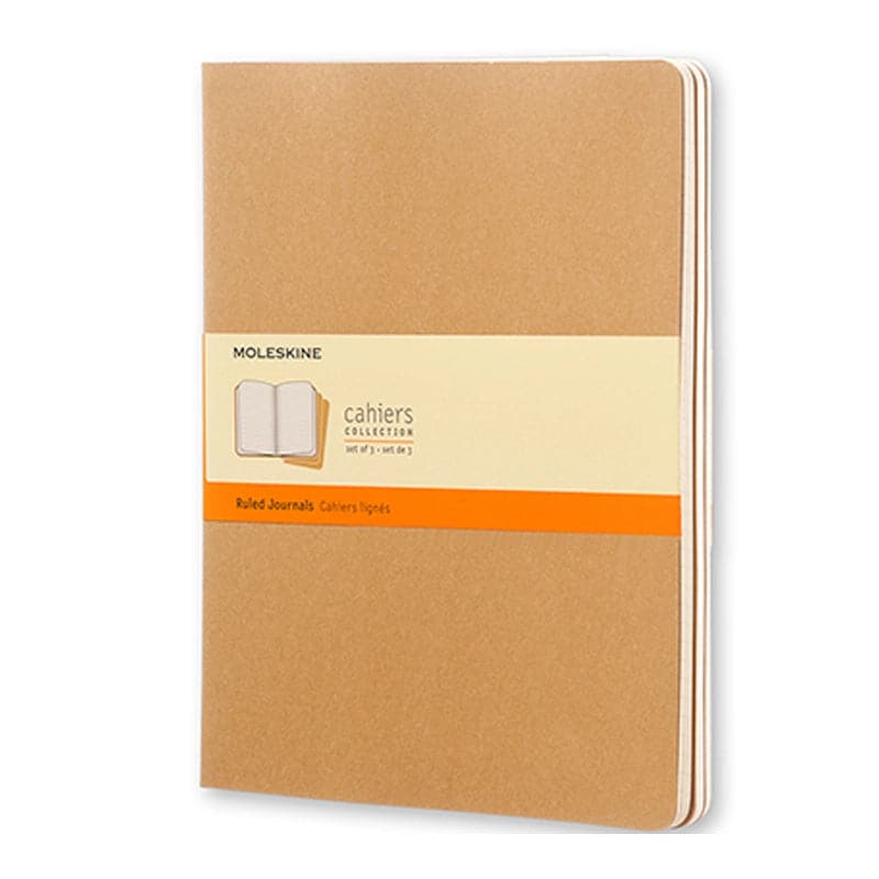 Se Notesbog Moleskine xl cahiers kraft 3 stk m/120 linjrede ark online her - Ean: 9788883705045