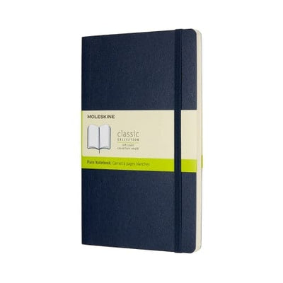 Se Notesbog Moleskine large blå m/192 blanke ark soft cover online her - Ean: 8055002854757