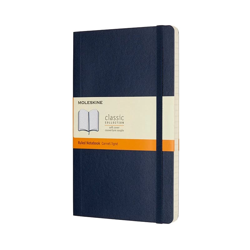 Se Notesbog Moleskine large blå m/192 linjerede ark soft online her - Ean: 8055002854740