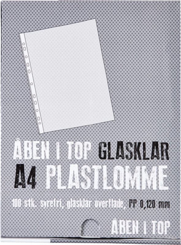 Se Plastlomme premium glasklar A4 0,12mm 100stk online her - Ean: 5703273224474