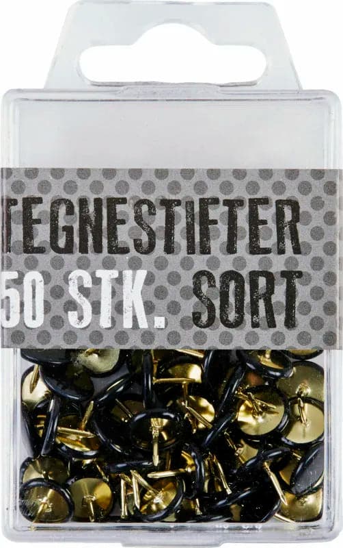 Se Tegnestifter metal sort 50 stk online her - Ean: 5703273229141