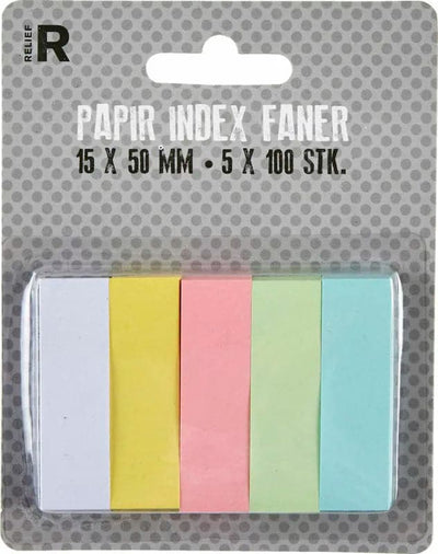 Se Index faner papir pastel 5 x 100stk online her - Ean: 5703273243321