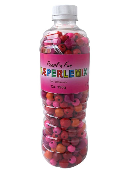 Se Pearl`n Fun Træperlemix 190gr rød/pink/orange online her - Ean: 5700137141731