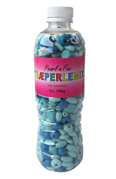 Se Pearl`n Fun Træperlemix 190gr blå/turkis online her - Ean: 5700137141717