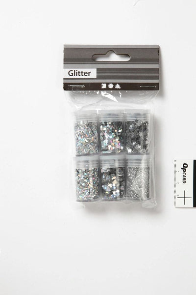 Se Glitter og pailletter 6x5g sølv online her - Ean: 5712854157018