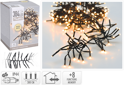 Se Lyskæde "Cluster" 384 Led Varm Hvid 8 Funktioner ❤ Kæmpe udvalg i HAAHR & CO ❤ Hurtig levering: 1 - 2 Hverdage samt billig fragt - Varenummer: BAR-21913 og barcode / Ean: '8719202263213 på lager - Udsalg på Home Barindretning Lysestager og lys Spar op til 67% - Over 400 kendte brands på udsalg