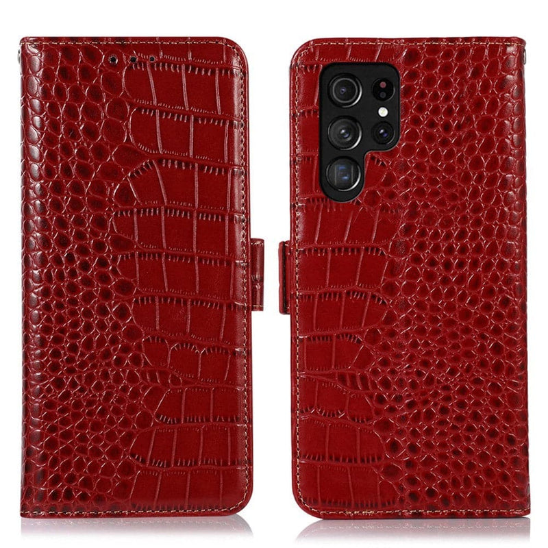 Se Samsung Galaxy S23 Ultra 5G - RFID ægte læder cover- i krokodille design - Rød ❤ Stort online udvalg i KopK ❤ Hurtig levering: 1 - 2 Hverdage samt billig fragt - Varenummer: CPD-V33660116731B og barcode / Ean: på lager - Udsalg på Mobil tilbehør Spar op til 55% - Over 454 kendte mærker på udsalg