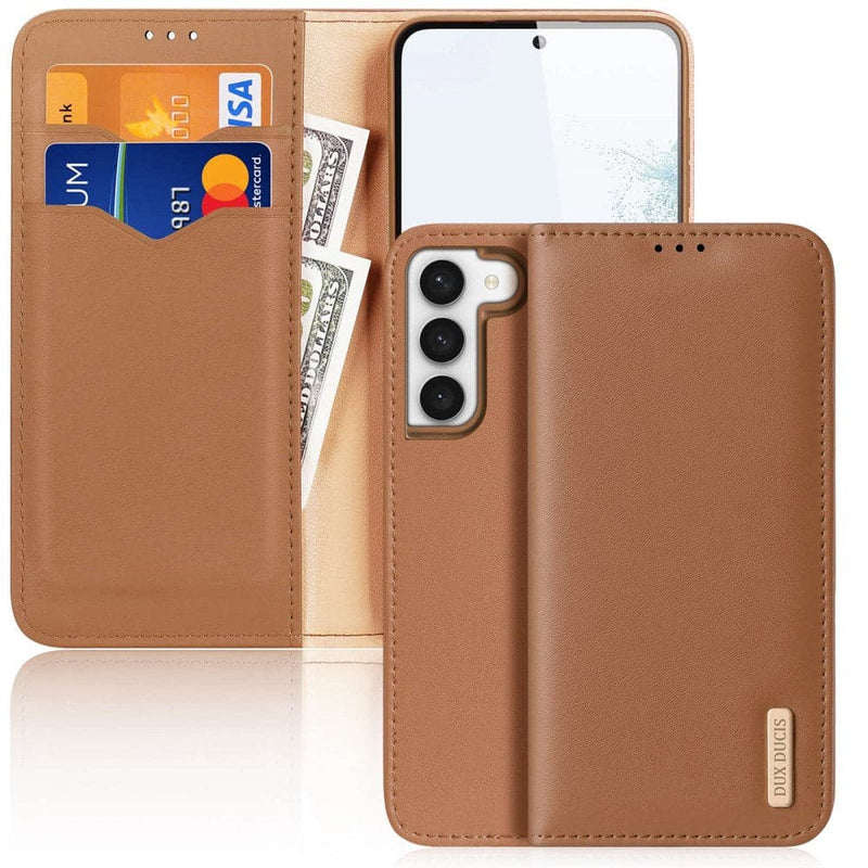 Se Samsung Galaxy S23 5G - DUX DUCIS Hivo ægte læder cover / pung - Brun ✔ Kæmpe udvalg i  DUX DUCIS ✔ Hurtig levering: 1 - 2 Hverdage samt billig fragt - Varenummer: CPD-DU3031735 og barcode / Ean: &