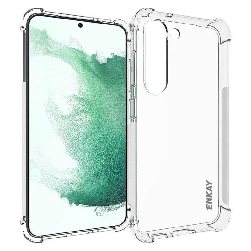 Se Samsung Galaxy S23 Plus 5G - ENKAY Shockproof gummi cover - Transparent ❤ Kæmpe udvalg i KopK ❤ Hurtig levering: 1 - 2 Hverdage samt billig fragt - Varenummer: CPD-V33660121889A og barcode / Ean: 660121889A på lager - Udsalg på Mobil tilbehør Spar op til 52% - Over 434 design brands på udsalg