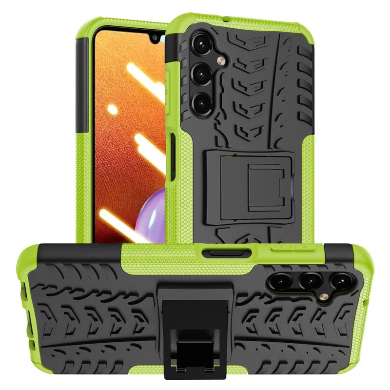 Se Samsung Galaxy A14 5G - Shockproof Hybrid cover med kickstand - Grøn ❤ Kæmpe udvalg i KopK ❤ Hurtig levering: 1 - 2 Hverdage samt billig fragt - Varenummer: CPD-V33660124827C og barcode / Ean: 660124827C på lager - Udsalg på Mobil tilbehør Spar op til 57% - Over 434 design brands på udsalg