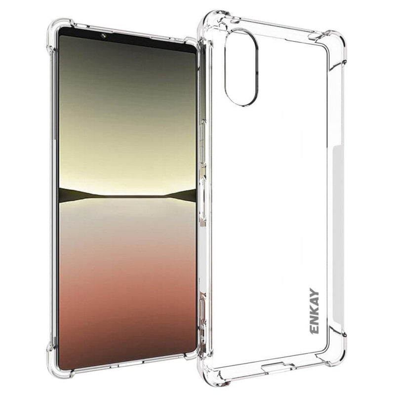 Se Sony Xperia 5 V - ENKAY shockproof gummi cover - Transparent ❤ Kæmpe udvalg i Blandet ❤ Hurtig levering: 1 - 2 Hverdage samt billig fragt - Varenummer: CPD-V33660152270A og barcode / Ean: 660152270A på lager - Udsalg på Mobil tilbehør Spar op til 61% - Over 454 kendte brands på udsalg