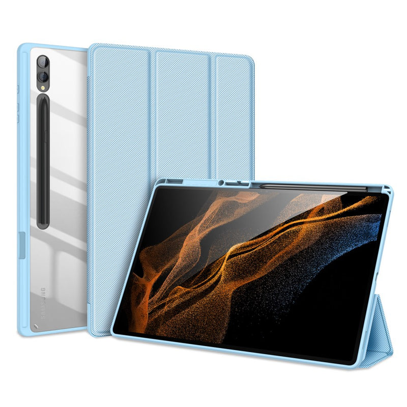 Se Samsung Galaxy Tab S9 Ultra/S8 Ultra - DUX DUCIS Toby Tri-Fold læder cover - Blå ❤ Kæmpe udvalg i Blandet ❤ Hurtig levering: 1 - 2 Hverdage samt billig fragt - Varenummer: CPD-DU3024058 og barcode / Ean: &