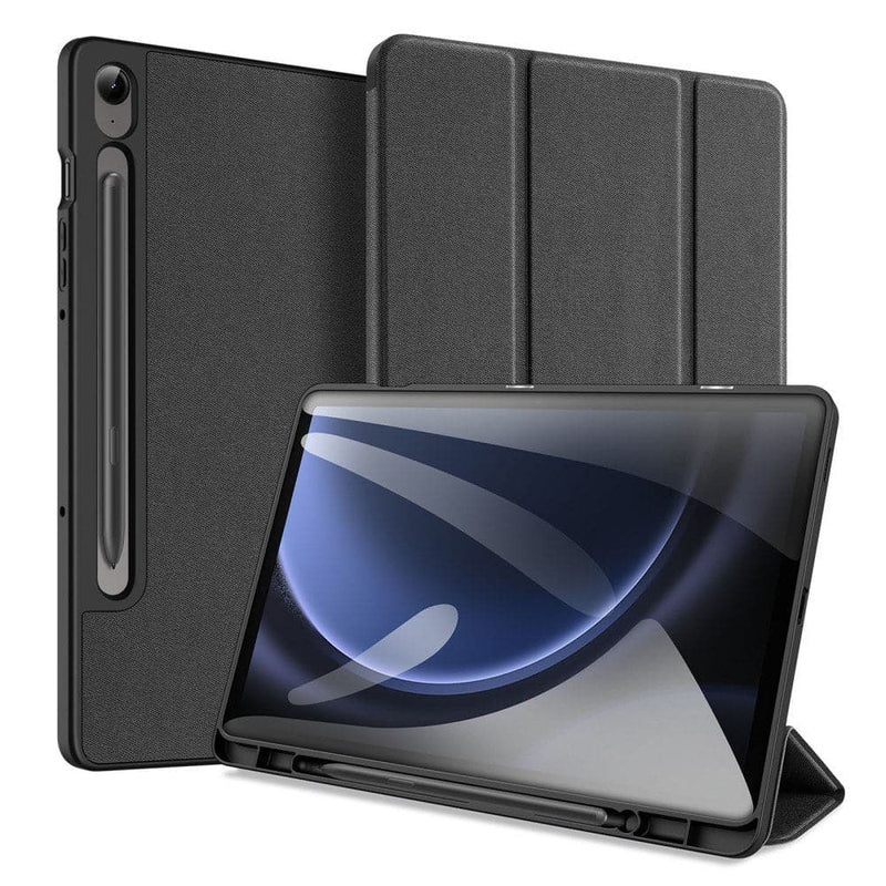 Se Samsung Galaxy Tab S9 FE - DUX DUCIS Domo Series Tri-Fold Smart cover - Sort ❤ Kæmpe udvalg i Blandet ❤ Hurtig levering: 1 - 2 Hverdage samt billig fragt - Varenummer: CPD-DU3024546 og barcode / Ean: &