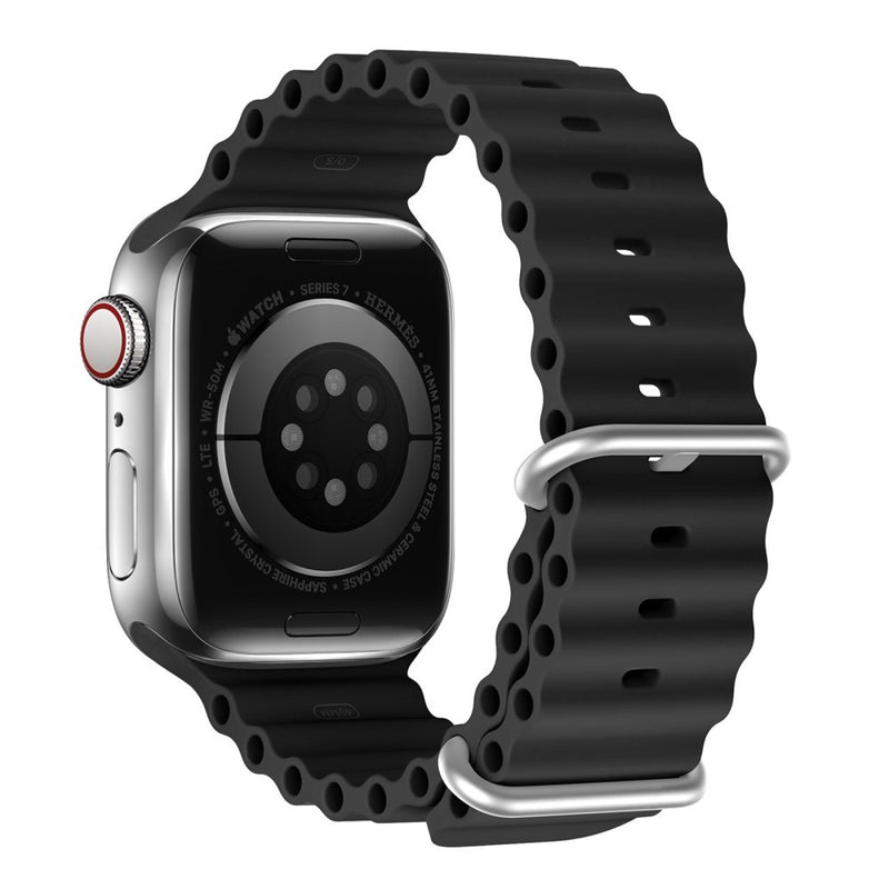 Se Dux Ducis OceanWave - Apple Watch 9/8/7/6/5/4/3/2/1/SE - 41/40/38mm - Soft Silikone urrem - Sort ❤ Kæmpe udvalg i Blandet ❤ Hurtig levering: 1 - 2 Hverdage samt billig fragt - Varenummer: CPD-DU3033876 og barcode / Ean: &