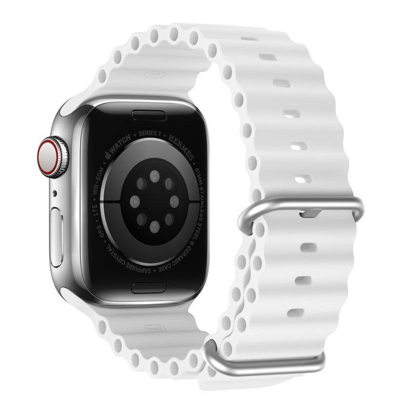 Se Dux Ducis OceanWave - Apple Watch 9/8/7/6/5/4/3/2/1/SE - 41/40/38mm - Soft Silikone urrem - Hvid ❤ Kæmpe udvalg i Blandet ❤ Hurtig levering: 1 - 2 Hverdage samt billig fragt - Varenummer: CPD-DU3033852 og barcode / Ean: &