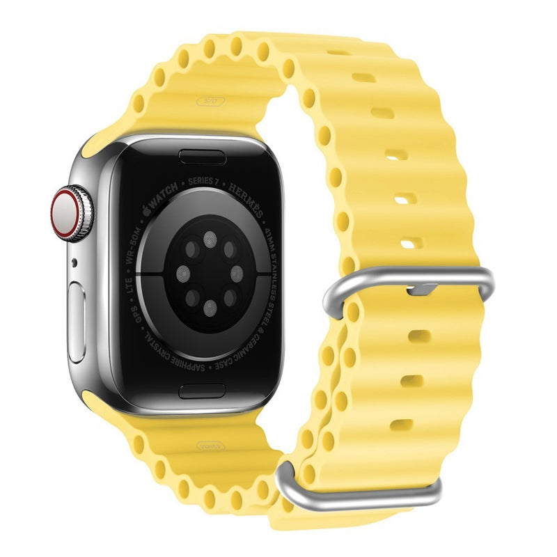 Se Dux Ducis OceanWave - Apple Watch 9/8/7/6/5/4/3/2/1/SE - 41/40/38mm - Soft Silikone urrem - Gul ❤ Kæmpe udvalg i Blandet ❤ Hurtig levering: 1 - 2 Hverdage samt billig fragt - Varenummer: CPD-DU3033869 og barcode / Ean: &