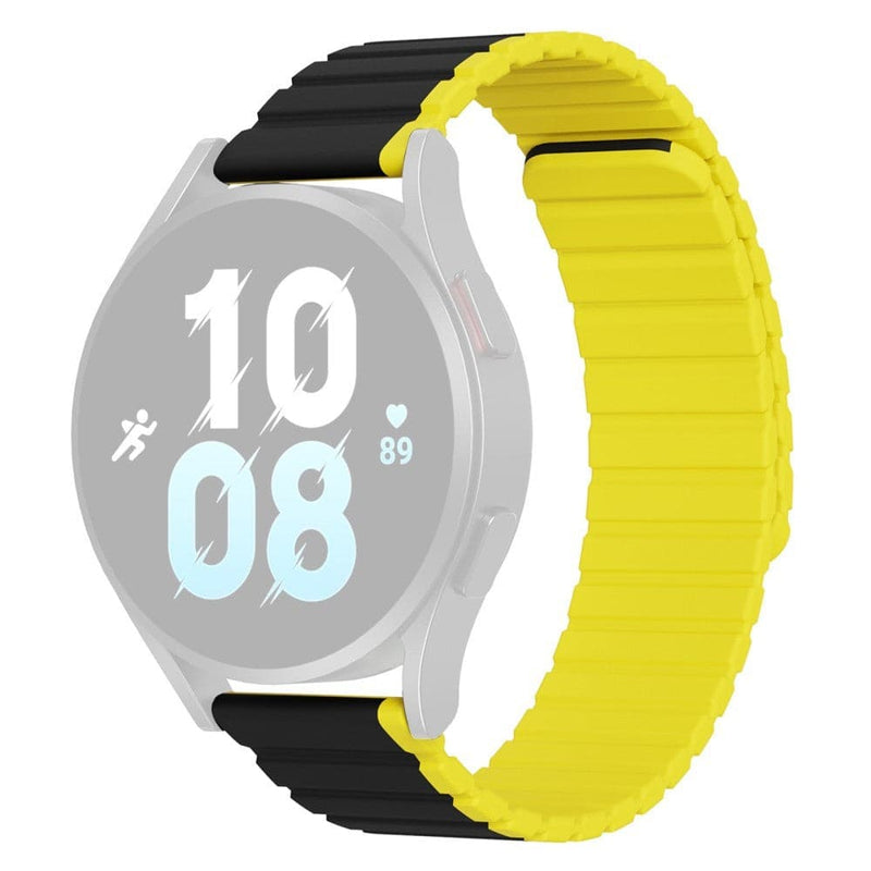 Se Dux Ducis LD Series - Samsung Galaxy Watch 3 45mm / Watch S3 - Magnetisk silikone urrem 22mm - Sort/gul ❤ Kæmpe udvalg i KopK ❤ Hurtig levering: 1 - 2 Hverdage samt billig fragt - Varenummer: CPD-DU3027998 og barcode / Ean: &