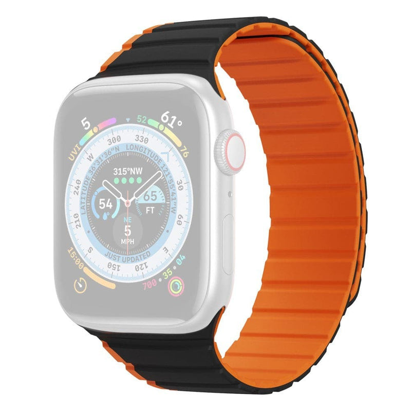 Se Dux Ducis LD Series - Apple Watch 9/8/7/6/5/4/3/2/1/SE - 41/40/38mm - Magnetisk silikone urrem - Sort/Orange ❤ Kæmpe udvalg i KopK ❤ Hurtig levering: 1 - 2 Hverdage samt billig fragt - Varenummer: CPD-DU3027851 og barcode / Ean: &