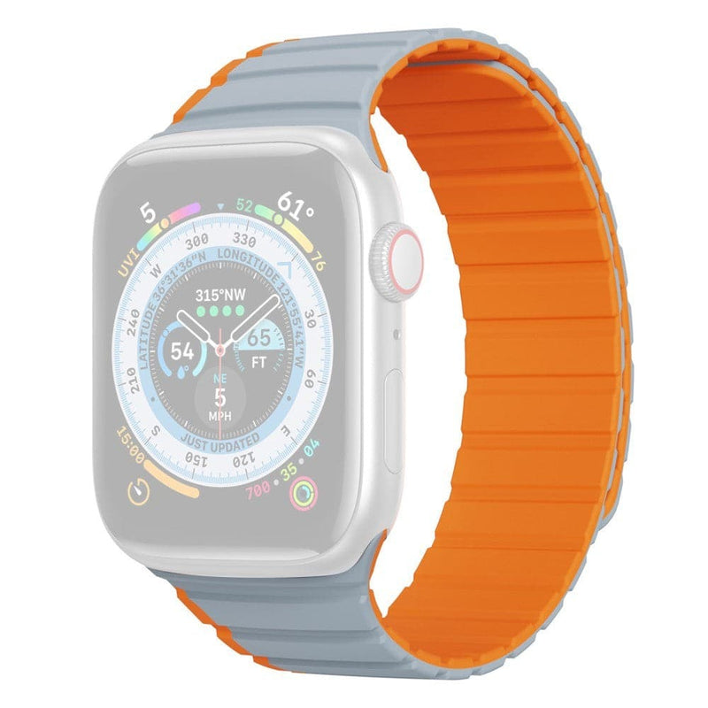 Se Dux Ducis LD Series - Apple Watch 9/8/7/6/5/4/3/2/1/SE/Ultra/Ultra 2 - 49/45/44/42mm - Magnetisk silikone urrem - Grå/Orange ❤ Kæmpe udvalg i KopK ❤ Hurtig levering: 1 - 2 Hverdage samt billig fragt - Varenummer: CPD-DU3027912 og barcode / Ean: &