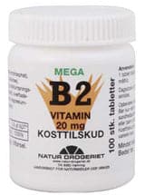 Stort online udvalg i Natur Drogeriet B2 20mg. Mega Vitamin ❤ Natur Drogeriet ❤ Hurtig levering: 1 - 2 Hverdage og gratis fragt v/køb over 295 kr. GLS til pakkeshop ❤ Varenummer: HG-12472 og barcode / Ean: 5703137005331 på lager - Kæmpe udvalg i Sundhed - Over 454 design mærker på udsalg