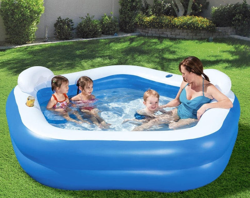 Se Badebassin Family Pool 213x207x69 cm ✔ Kæmpe udvalg i  Bestway ✔ Hurtig levering: 1 - 2 Hverdage samt billig fragt - Varenummer: MMA-17854153 og barcode / Ean: &