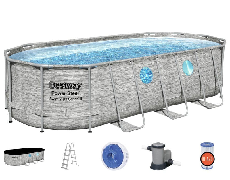 Se Bestway Power Steel Swim Vista II 549 x 274 x 122 cm m/pumpe, stige m.v. ❤ Kæmpe udvalg i Bestway ❤ Hurtig levering: 1 - 2 Hverdage samt billig fragt - Varenummer: MMA-17856716 og barcode / Ean: &