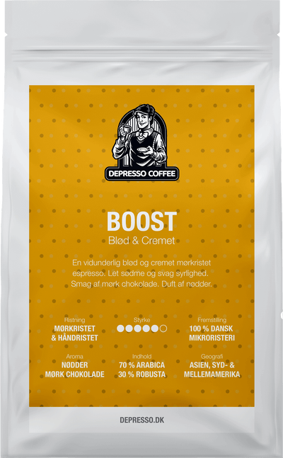 Se Depresso Coffee Kaffebønner Boost - Tilbud ❤ Depresso Coffee ❤ Hurtig levering: 1 - 2 Hverdage samt billig fragt ❤ Varenummer: DC-3191 og barcode / Ean:  på lager - Kæmpe udvalg i  Kaffebønner - Over 857 kendte brands på udsalg