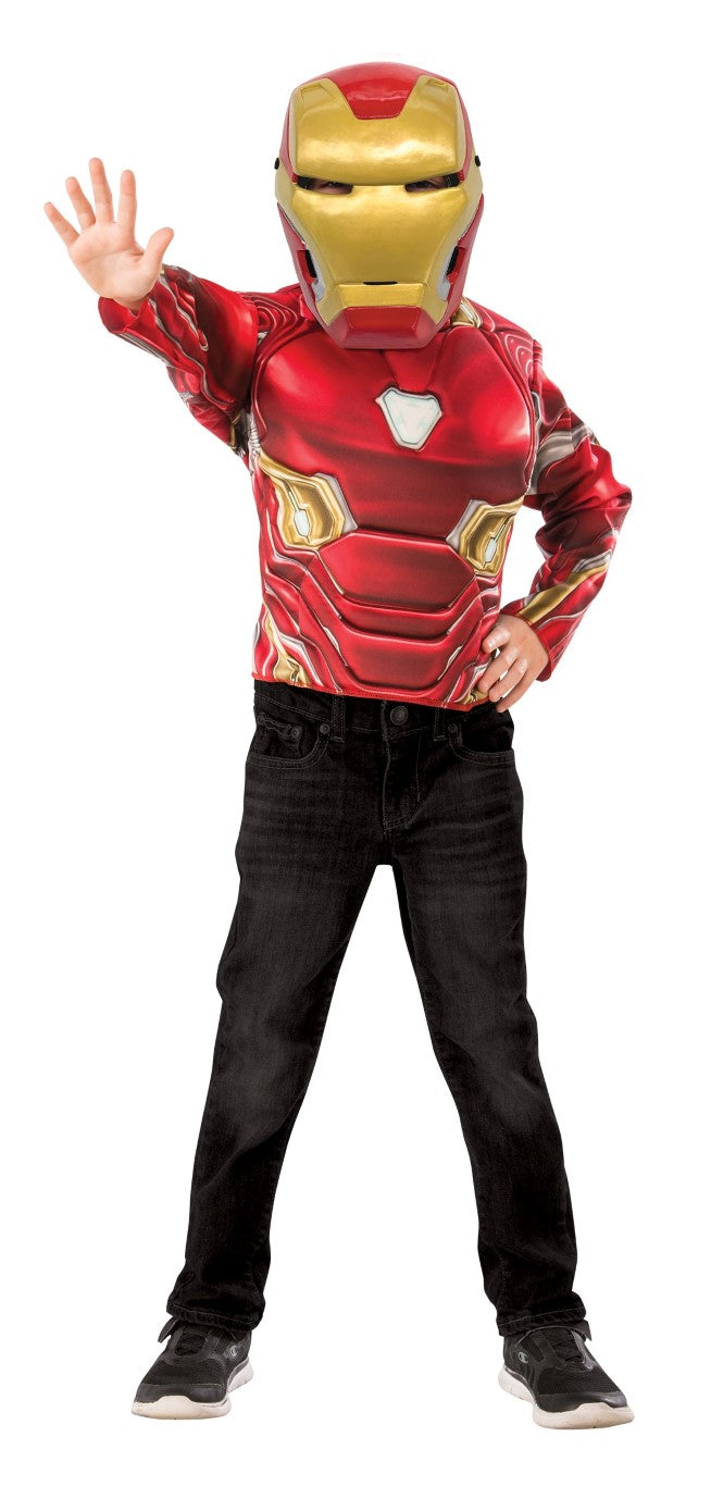 Se Iron Man AVENGERS INFINITY WAR Muskuløs overkrop med maske, 4-7 år ✔ Kæmpe udvalg i  Rubie&