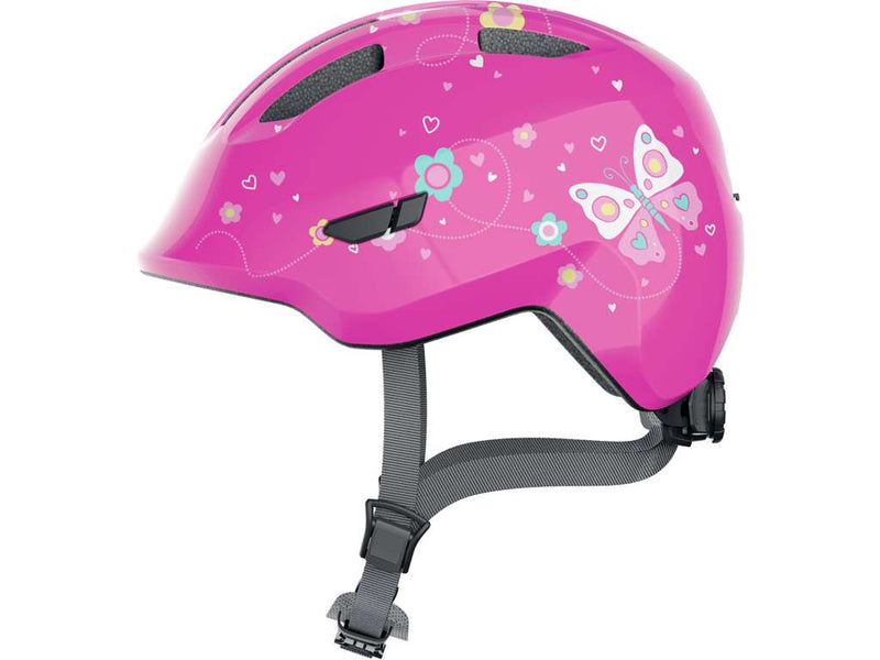 Se Abus Smiley 3.0 - Cykelhjelm til børn - Pink Butterfly - Str. 50-55 cm ❤ Kæmpe udvalg i Abus ❤ Hurtig levering: 1 - 2 Hverdage samt billig fragt - Varenummer: CKP-4003318672583 og barcode / Ean: &