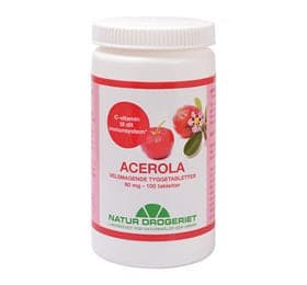 Stort online udvalg i Natur Drogeriet Acerola C vitamin 100 tab. ❤ Natur Drogeriet ❤ Hurtig levering: 1 - 2 Hverdage og gratis fragt v/køb over 295 kr. GLS til pakkeshop ❤ Varenummer: HG-12770 og barcode / Ean: på lager - Kæmpe udvalg i Sundhed - Over 454 design mærker på udsalg