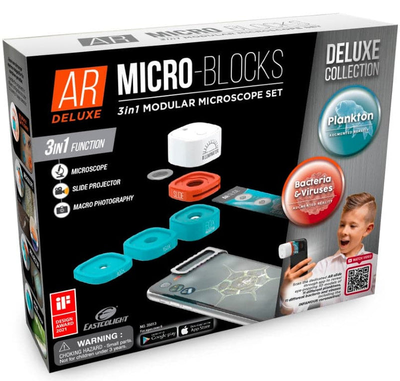 Se AR Micro-Blocks 3i1 modulært mikroskop sæt til mobilen - Deluxe ✔ Kæmpe udvalg i  Eastcolight ✔ Hurtig levering: 1 - 2 Hverdage samt billig fragt - Varenummer: MMA-13333 og barcode / Ean: &