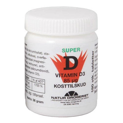 Stort online udvalg i Natur Drogeriet D3-vitamin 85 mcg, Super D 180 tabl. ❤ Natur Drogeriet ❤ Hurtig levering: 1 - 2 Hverdage og gratis fragt v/køb over 295 kr. GLS til pakkeshop ❤ Varenummer: HG-12673 og barcode / Ean: 5703137013459 på lager - Kæmpe udvalg i Sundhed - Over 454 design mærker på udsalg