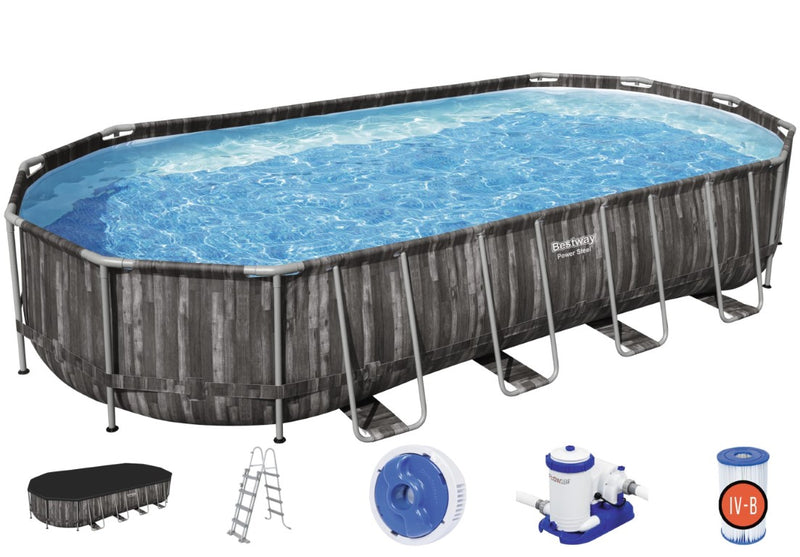 Se Bestway Power Steel 732 x 366 x 122 cm Oval pool m/stige mv ❤ Kæmpe udvalg i Bestway ❤ Hurtig levering: 1 - 2 Hverdage samt billig fragt - Varenummer: MMA-17856110 og barcode / Ean: &