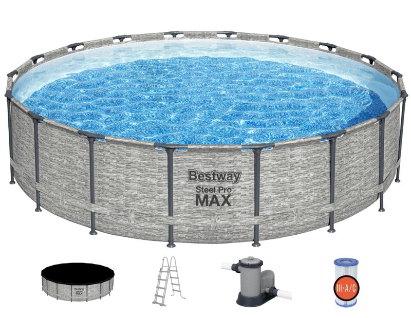 Se Bestway Steel Pro Max Frame Pool 549 x 122cm m/pumpe, stige - Ny Model ❤ Kæmpe udvalg i Bestway ❤ Hurtig levering: 1 - 2 Hverdage samt billig fragt - Varenummer: MMA-17856180 og barcode / Ean: &