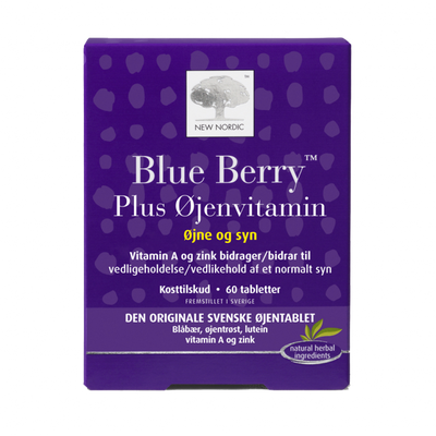 Stort online udvalg i New Nordic Blue Berry Plus Øjenvitamin 60 tabl. ❤ New Nordic ❤ Hurtig levering: 1 - 2 Hverdage og gratis fragt v/køb over 295 kr. GLS til pakkeshop ❤ Varenummer: HG-45740 og barcode / Ean: 5021807457403 på lager - Kæmpe udvalg i Sundhed - Over 454 design brands på udsalg