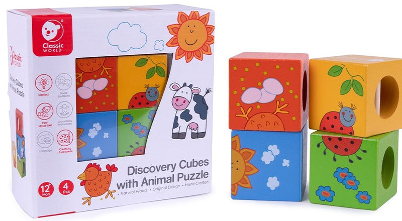 Se Classic World Discovery Cubes med dyrepuslespil (fra 12 M) ✔ Kæmpe udvalg i Classic World ✔ Hurtig levering: 1 - 2 Hverdage samt billig fragt - Varenummer: MMA-2293522 og barcode / Ean: &