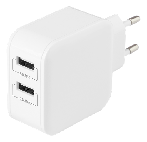 Se Dual USB oplader / adapter - 2 x USB porte - 24W / 4.8A - 5 års garanti - Hvid ❤ Stort online udvalg i Deltaco ❤ Hurtig levering: 1 - 2 Hverdage samt billig fragt ❤ Varenummer: CPD-DL77USBAC175 og barcode / Ean: på lager - Udsalg på Mobil tilbehør Spar op til 58% - Over 857 kendte brands på udsalg